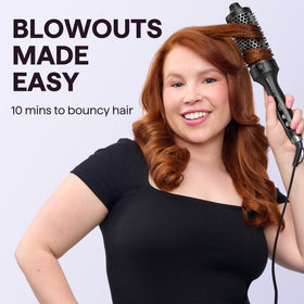 wavytalk brush on bathroom counter staged for a salon-style at-home routine