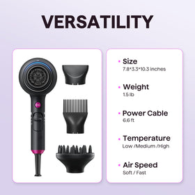wavytalk dryer held in a hand to show compact size and lightweight feel