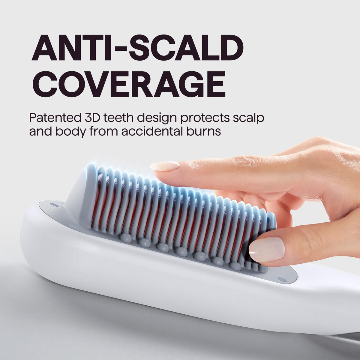 wavytalk brush held in hand for scale demonstrating compact travel‑friendly sizing