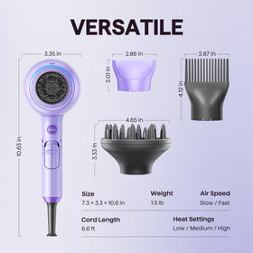 wavytalk dryer held in hand to show compact size and lightweight portability benefit