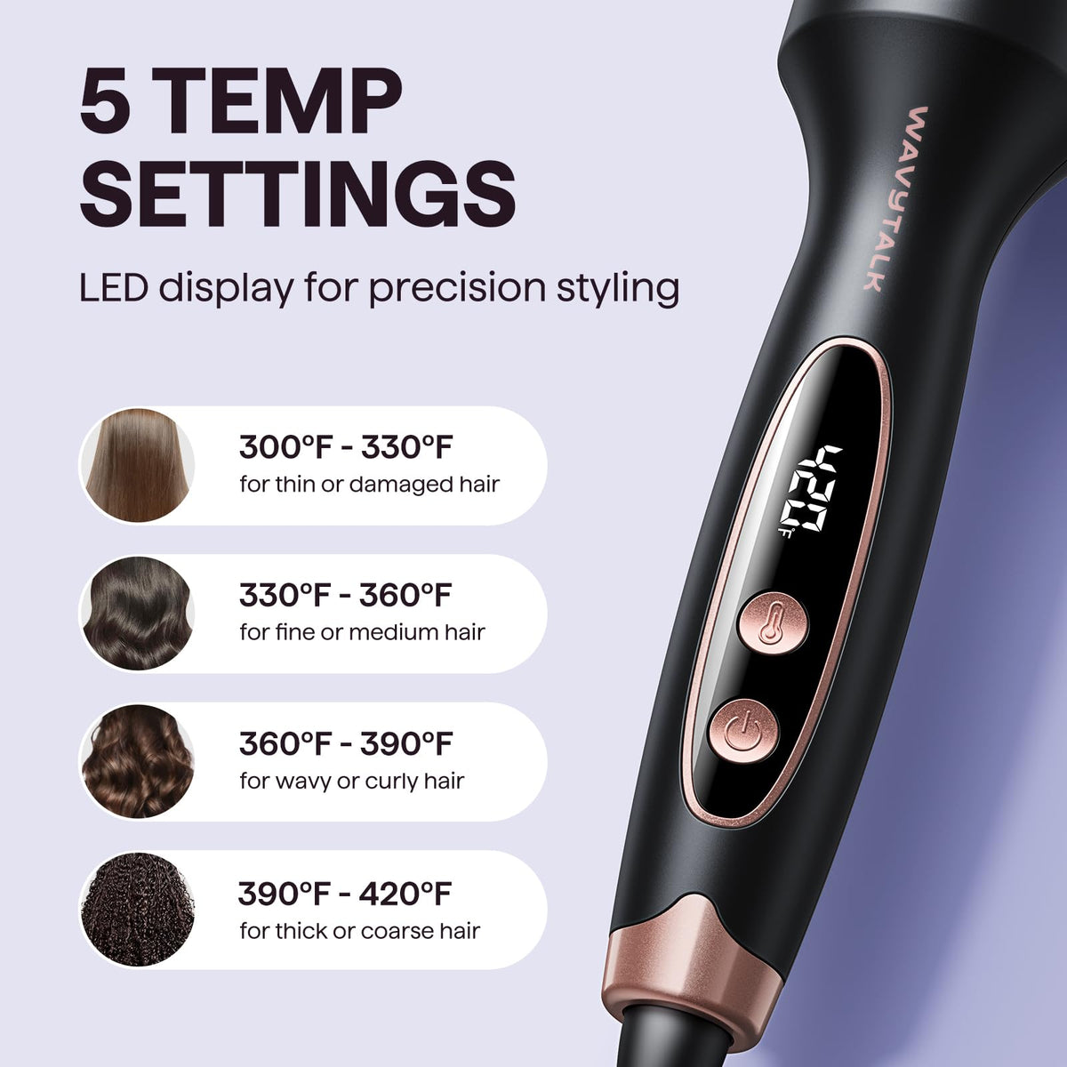 wavytalk brush creating salon-style blowout for added volume