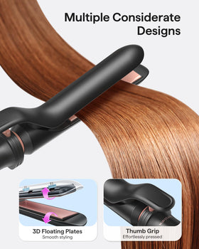 wavytalk tapered wand held by hand showing tapered curls and size control