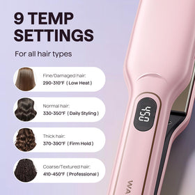 wavytalk temperature control display showing nine settings and tailored-heat benefit