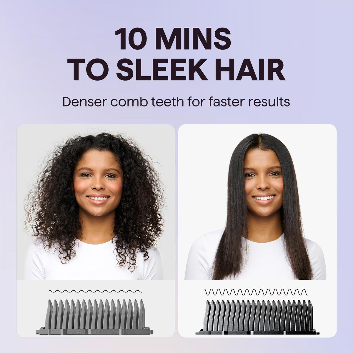 wavytalk detailed tooth structure image illustrating snag-free teeth that protect hair during use