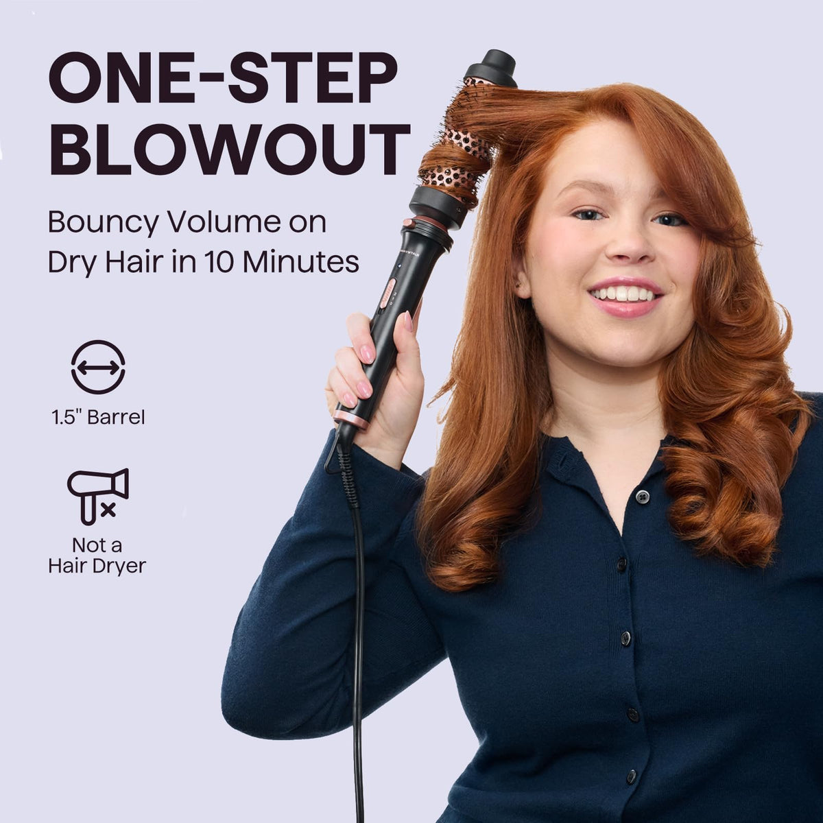 wavytalk close-up of tourmaline ceramic barrel, shows even heat and frizz reduction