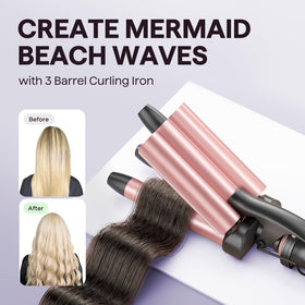 wavytalk triple barrel creating waves demonstrating faster textured styling