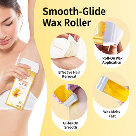 waxfans roller head close-up displaying smooth applicator for even wax coverage