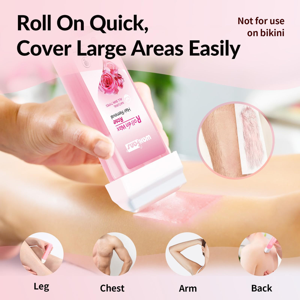 waxfans non-woven waxing strip detail showing strong grip for effective hair removal
