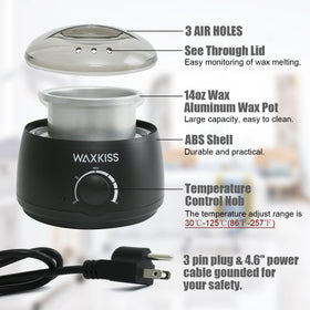 waxkiss aluminum pot closeup highlighting removable non-stick surface for easy cleaning