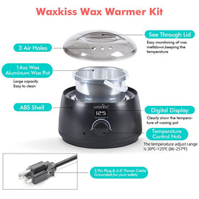waxkiss clear lid showing wax melting for visible monitoring