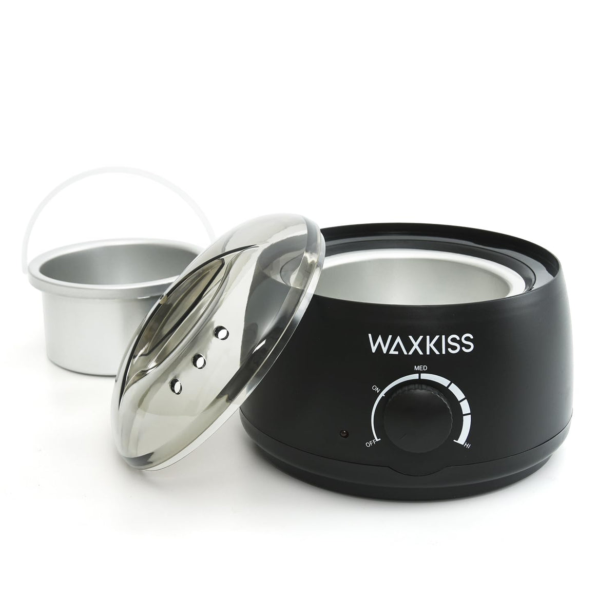 waxkiss size comparison next to hand indicating compact scale for travel