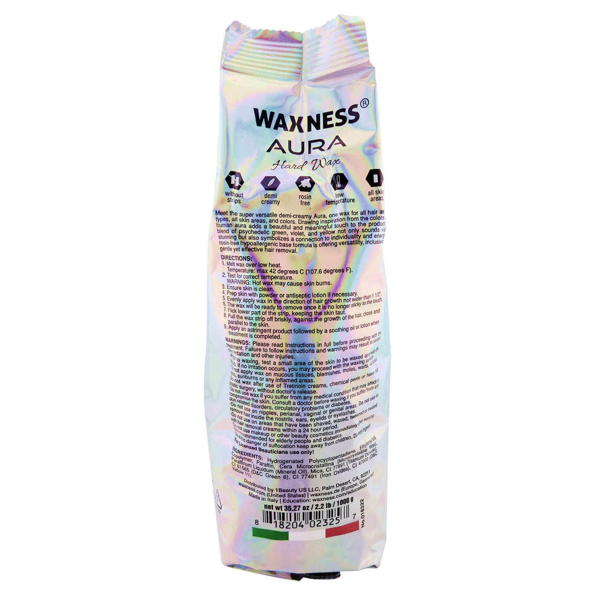 Melted Waxness wax on spatula ready to apply for efficient, consistent layering