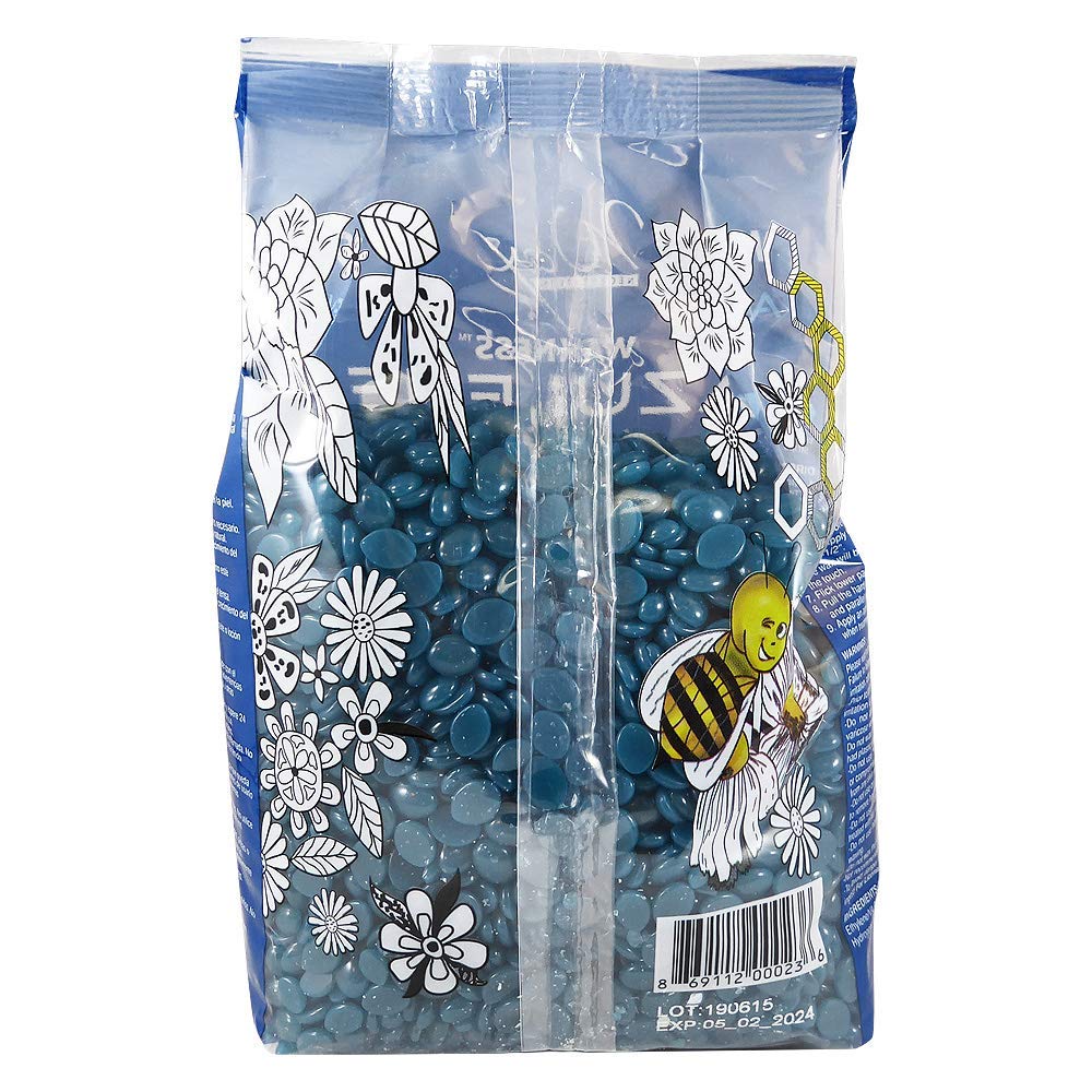 Professional waxing underarm using Waxness azulene beads highlighting gentle removal benefit