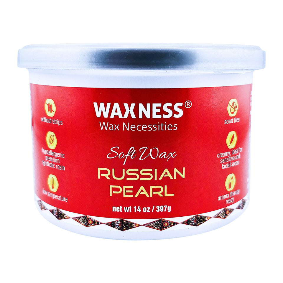 Waxness Russian Pearl front tin showing label and professional quality