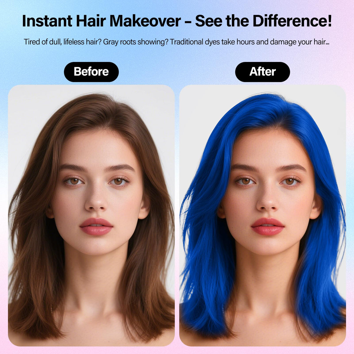 Waybesty applied on dark hair streak showing visible accent payoff