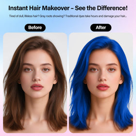 Waybesty applied on dark hair streak showing visible accent payoff