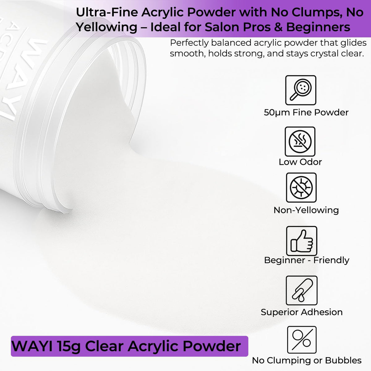 WAYI nail file and buffer tools that refine and smooth acrylics