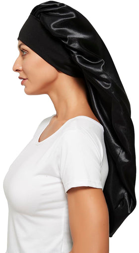 Wbfwbb lifestyle shot on bed showing comfortable overnight hair protection