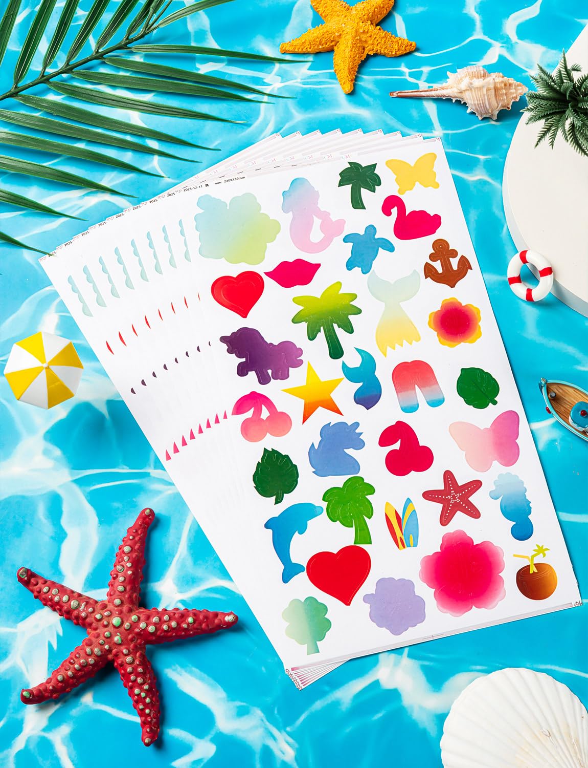 WDAHDHP lifestyle image at beach showing stickers staying put during sun exposure