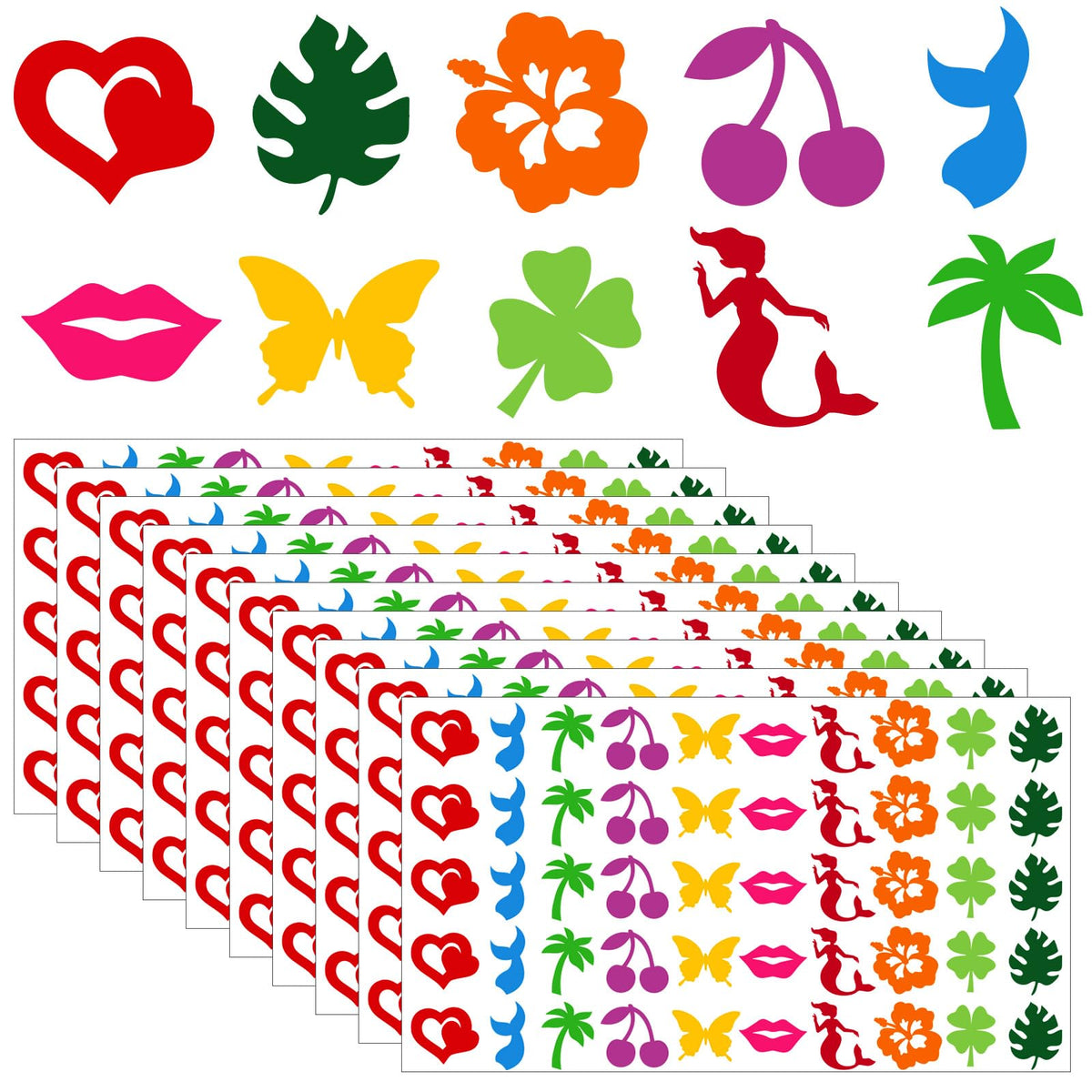 WDAHDHP front packaging showing 500-piece tanning stickers and colorful designs