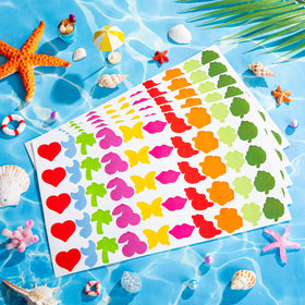 WDAHDHP stickers used at pool party illustrating decoration and enjoyment