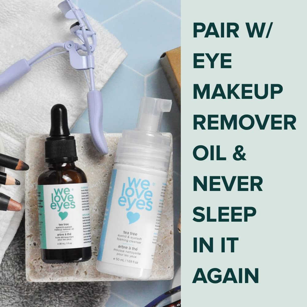 We Love Eyes application demo with spoolie showing safe lash care