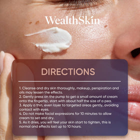 Wealthskin before and after under-eye comparison showing reduced puffiness