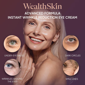 Wealthskin closeup texture on fingertip showing smooth film formation benefit