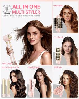 webeauty attachments laid out demonstrating versatility for multiple styles