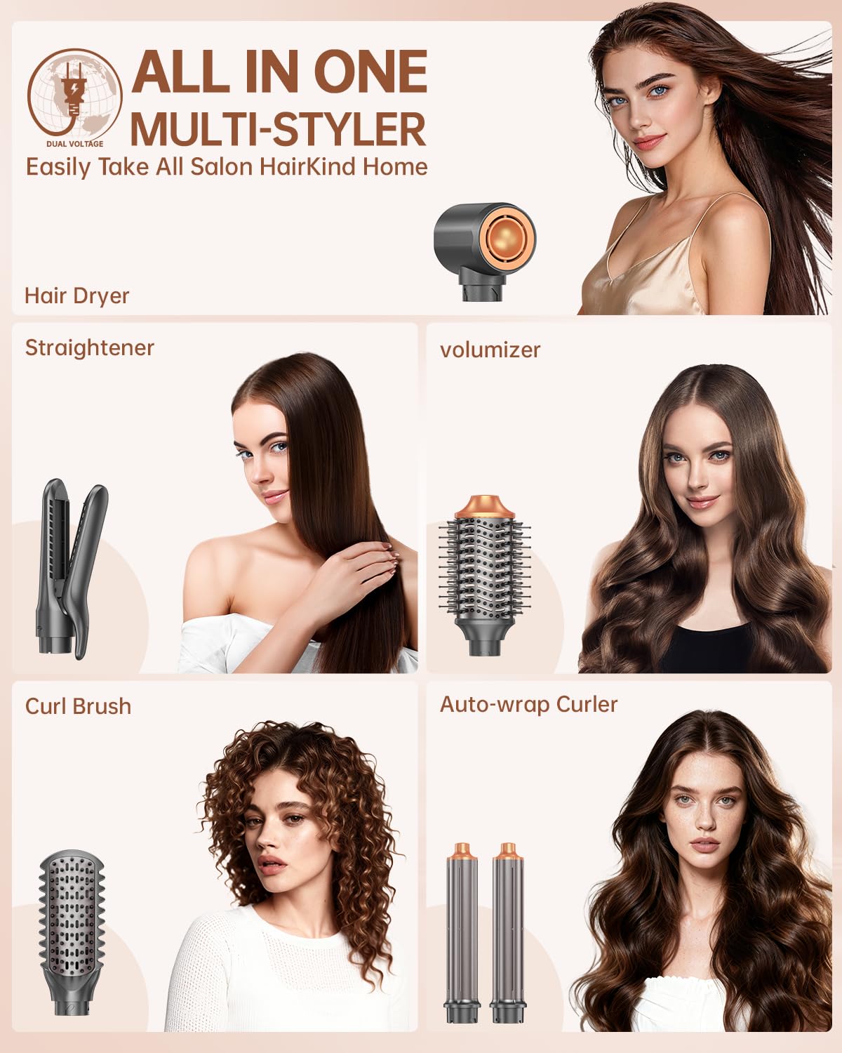 webeauty attachments layout displaying all heads for versatile styling
