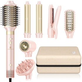 webeauty front view pink styler showing sleek design and fast drying benefit