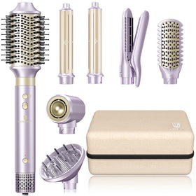 webeauty front view of purple styler showing controls and design, convenient all-in-one