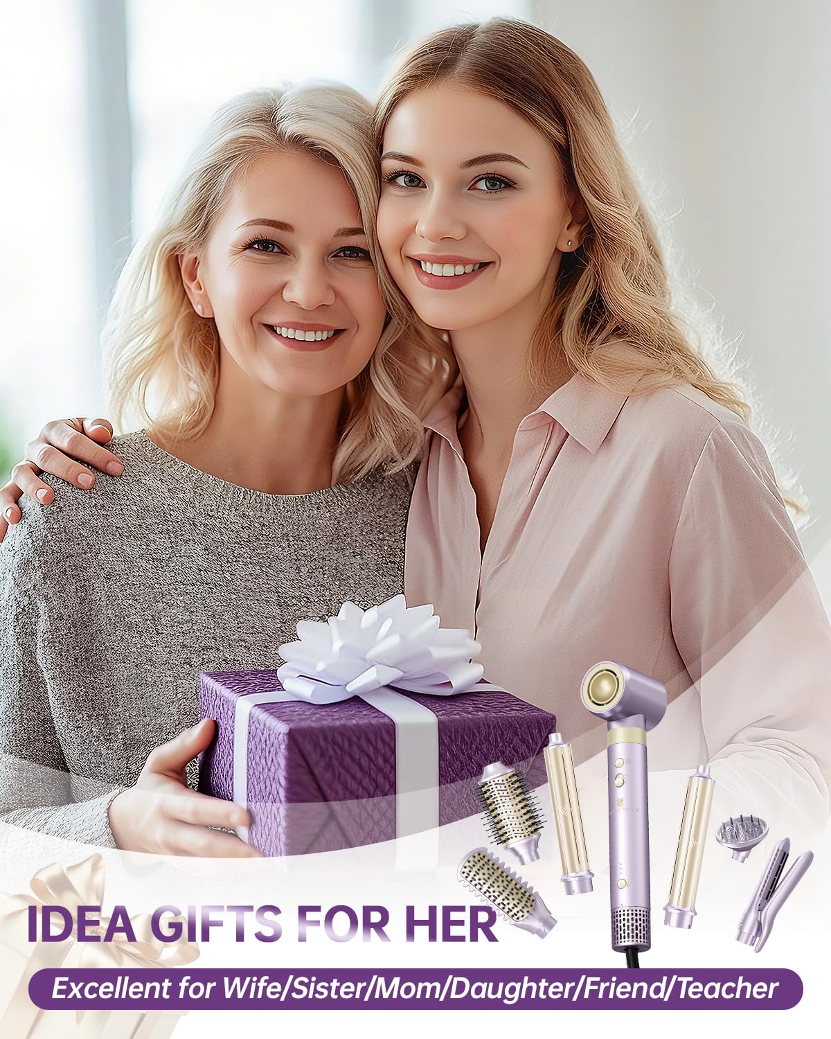 webeauty protective hard case open with styler and attachments, safe storage on the go