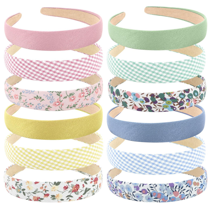 Wecoe front packaging showing full 12-piece headband set for easy outfit matching