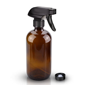 Wedama amber glass bottle front view showing label and capacity benefit