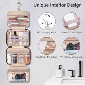 Wedama next to common toiletries showing true capacity and packing convenience