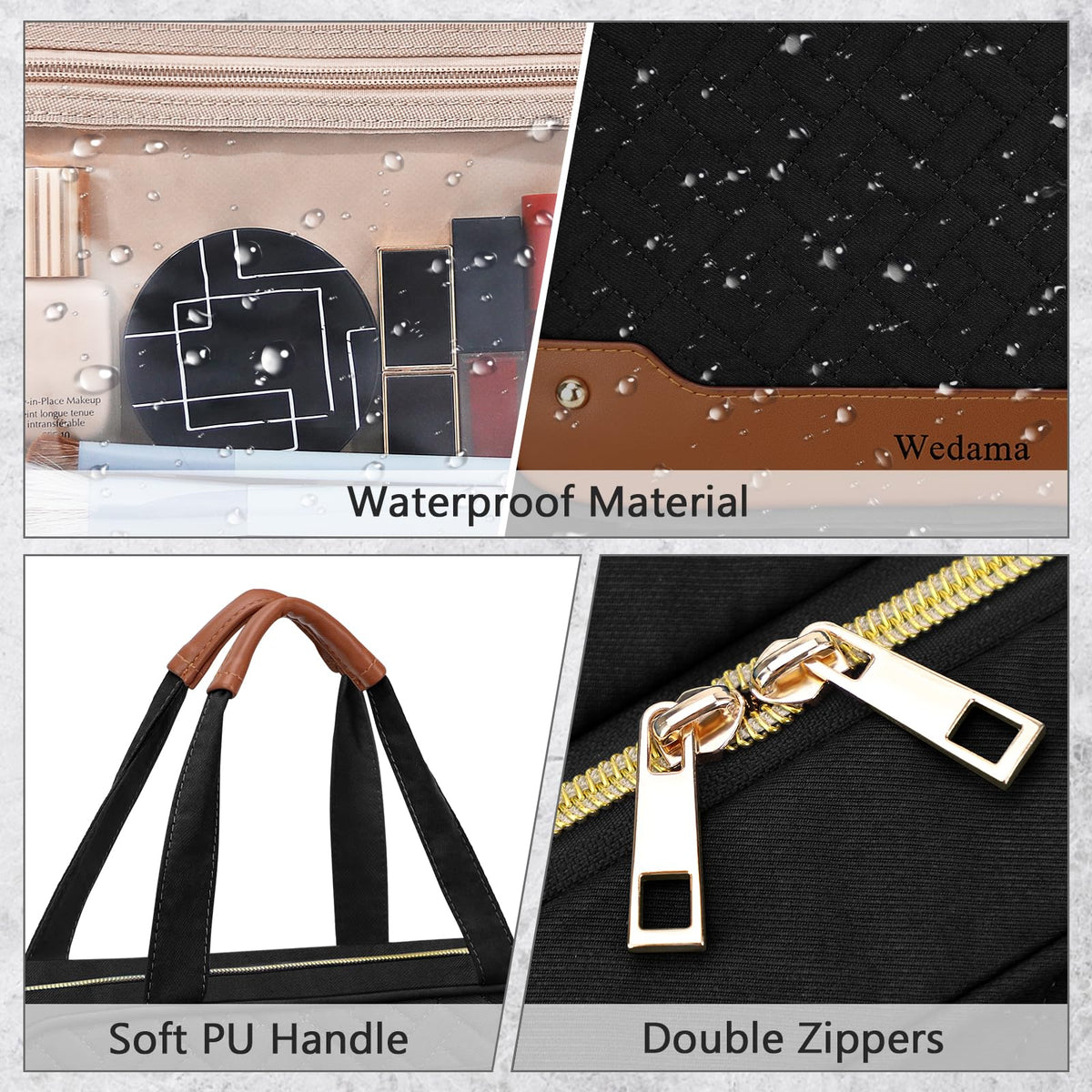 Wedama zipper and PVC material detail demonstrating waterproof durability