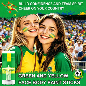 WEEMAY applied on fan cheek at stadium, visible team pride