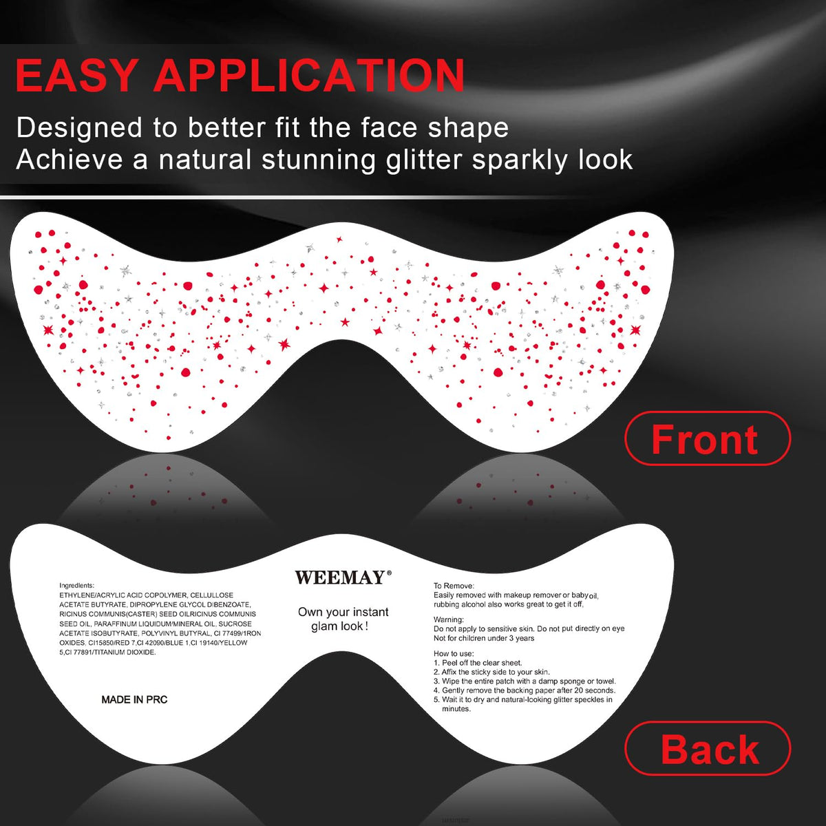 WEEMAY freckle patch applied across nose and cheek for instant festive glow