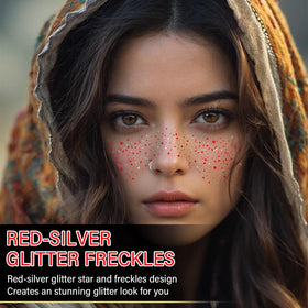 WEEMAY close-up of dual-tone red and silver glitter texture for vibrant shine
