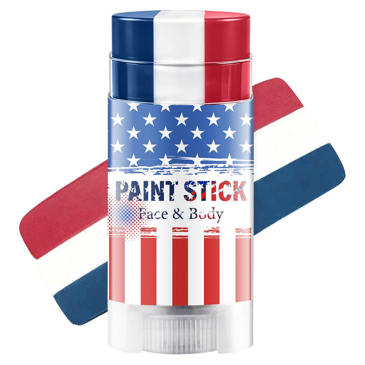 WEEMAY front packaging showing 3-in-1 patriotic face paint stick for quick use