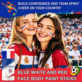 WEEMAY applied tricolor cheek stripes showing clear team-spirited look