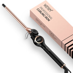 WEEYUM mini curling iron front view showing sleek design and easy handling benefits