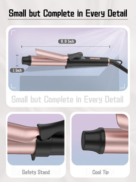 WEEYUM curling iron styling short hair for quick touch-ups and long-lasting curls