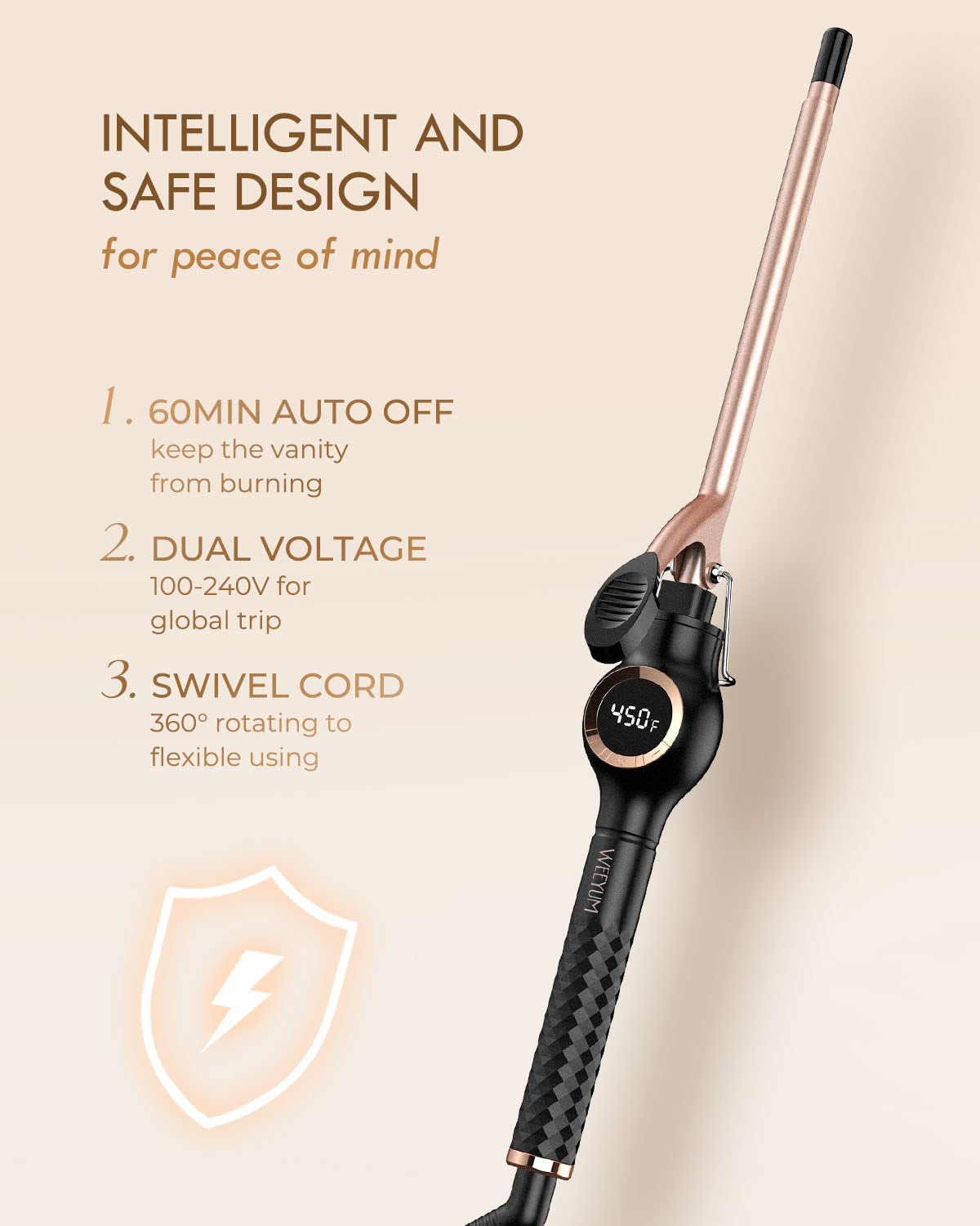 WEEYUM travel-ready kit with dual voltage packing for worldwide styling flexibility