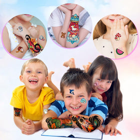 Weipbwor applying a temporary tattoo on a child’s arm for easy use