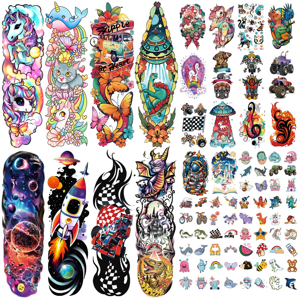 Weipbwor front packaging showing 52-piece tattoo set and party-ready designs