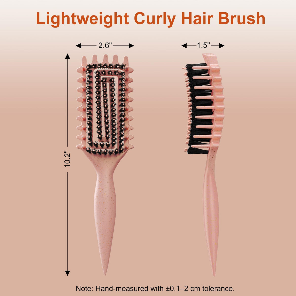 Weldilgit brush used on wet curls distributing product evenly for defined clumps