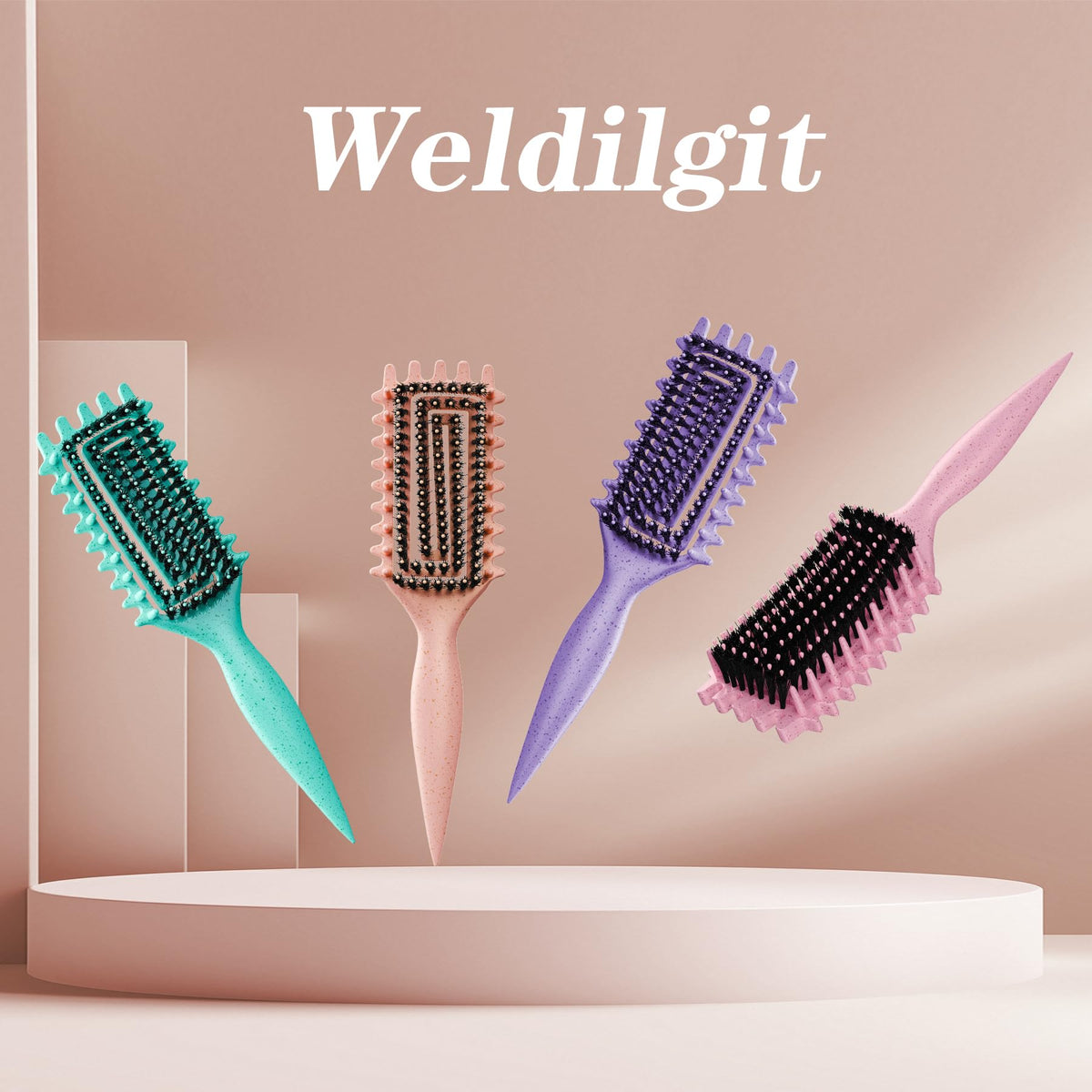 Weldilgit brush beside travel bag illustrating lightweight portable grooming convenience