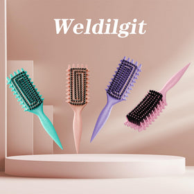Weldilgit brush beside travel bag illustrating lightweight portable grooming convenience